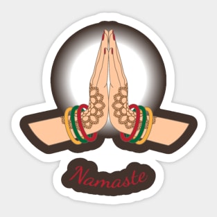 Namaste Hands 1 - On the Back of Sticker